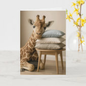 Fühle dich besser müde Giraffe Karte (Gelbe Blume)