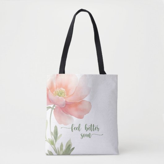 Fühle dich besser Ziemlich große Pfirsich-Aquarell Tasche (Vorderseite)