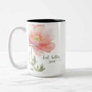 Fühle dich besser Ziemlich große Pfirsich-Aquarell Zweifarbige Tasse