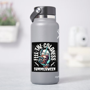 Fühle die Kälte Summerween-Totenkopf-Eisblasen-Tee Aufkleber