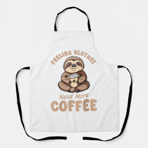 Fühle Faultier Brauche Mehr Kaffee Lustig Faultier Schürze