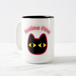 fühle mich Fein" Schwarze Katze Pun Tasse