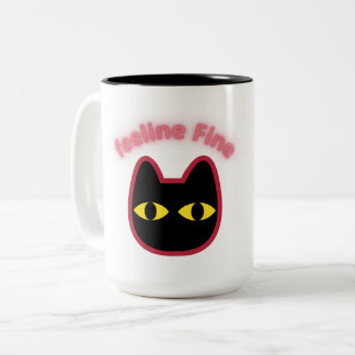 fühle mich Fein" Schwarze Katze Pun Tasse