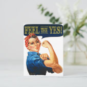 Fühlen Sie das Ja! Rosie the Riveter Postkarte (Stehend Vorderseite)