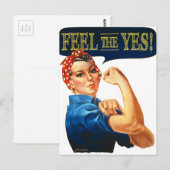 Fühlen Sie das Ja! Rosie the Riveter Postkarte (Vorne/Hinten)