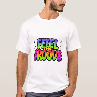 Fühlen Sie den Groove Retro Musiknoten T - Shirt