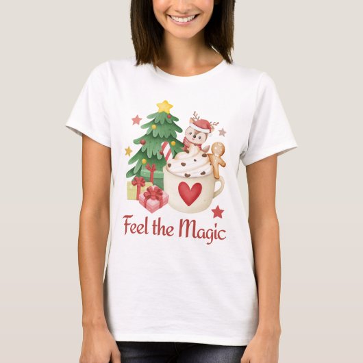 Fühlen Sie den magischen Weihnachtsregenbaum-T - S T-Shirt (Vorderseite)