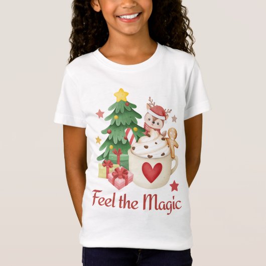 Fühlen Sie den magischen Weihnachtsregenbaum-T - S T-Shirt (Vorderseite)