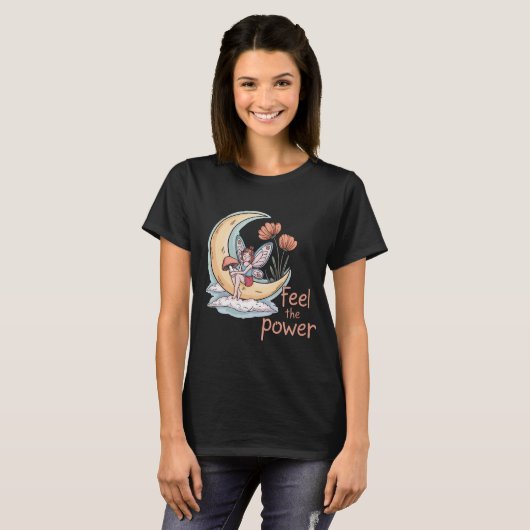 Fühlen Sie den Power Fairy Moon T-Shirt (Vorne ganz)