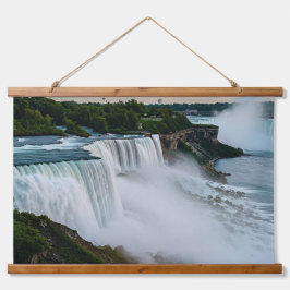 "Fühlen Sie den Power - Niagara Falls Wandteppich Mit Holzrahmen