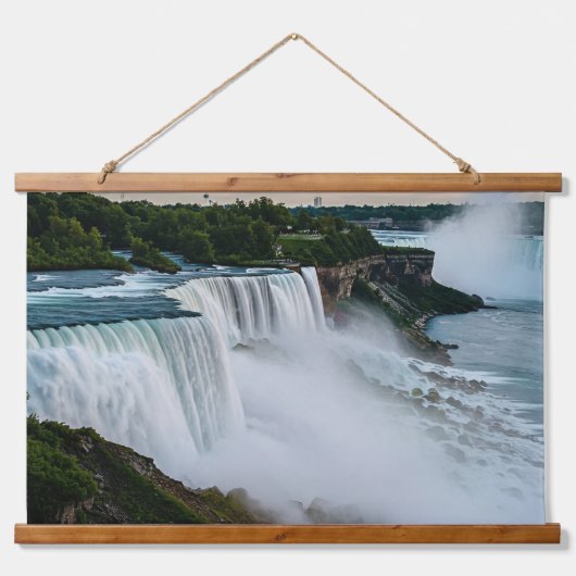 "Fühlen Sie den Power - Niagara Falls Wandteppich Mit Holzrahmen (Vorne)