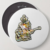 Fühlen Sie die Blues - Künstlerisches Gitarrendesi Button (Vorne & Hinten)