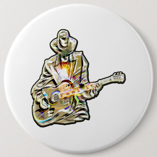 Fühlen Sie die Blues - Künstlerisches Gitarrendesi Button