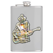 Fühlen Sie die Blues - Künstlerisches Gitarrendesi Flachmann (Vorderseite)