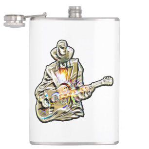 Fühlen Sie die Blues - Künstlerisches Gitarrendesi Flachmann