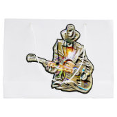 Fühlen Sie die Blues - Künstlerisches Gitarrendesi Große Geschenktüte (Rückseite)