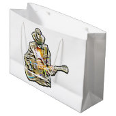 Fühlen Sie die Blues - Künstlerisches Gitarrendesi Große Geschenktüte (Vorderseite Schrägansicht)