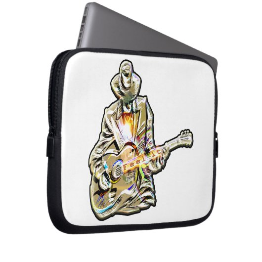 Fühlen Sie die Blues - Künstlerisches Gitarrendesi Laptopschutzhülle (Vorne Rechts)