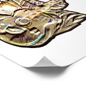 Fühlen Sie die Blues - Künstlerisches Gitarrendesi Poster (Ecke)