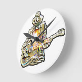 Fühlen Sie die Blues - Künstlerisches Gitarrendesi Runde Wanduhr (Winkel)