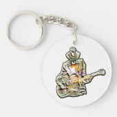 Fühlen Sie die Blues - Künstlerisches Gitarrendesi Schlüsselanhänger (Vorderseite)