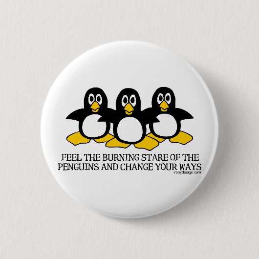 Fühlen Sie die brennende Gestalt der Pinguine Button (Vorderseite)