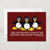 Fühlen Sie die brennende Gestalt der Pinguine Postkarte (Vorne/Hinten)