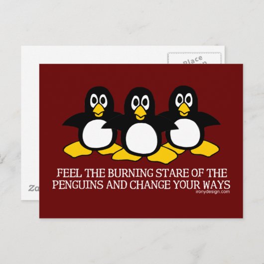 Fühlen Sie die brennende Gestalt der Pinguine Postkarte (Vorne/Hinten)