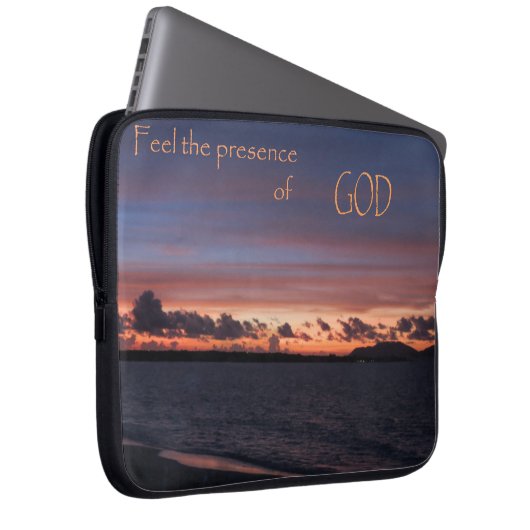 Fühlen Sie die Gegenwart Gottes Laptopschutzhülle (Vorne Rechts)
