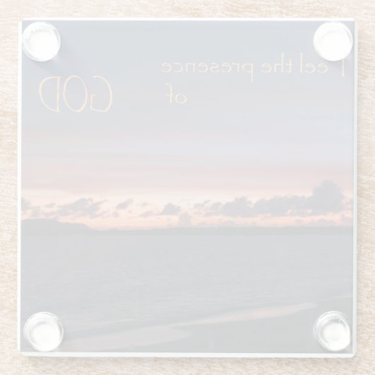 Fühlen Sie die Gegenwart von GOD Glasuntersetzer (Rückseite)