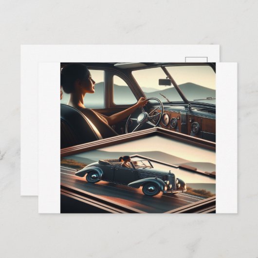 Fühlen Sie einfach den Retro-Stil Ihres Autos, fah Postkarte (Vorne/Hinten)