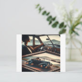 Fühlen Sie einfach den Retro-Stil Ihres Autos, fah Postkarte (Stehend Vorderseite)