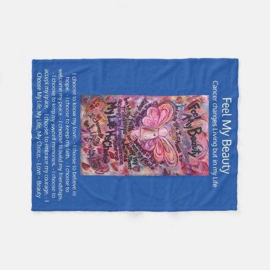 Fühlen Sie mein Schönheitsgedicht Angel Art Soft B Fleecedecke (Vorderseite (Horizontal))