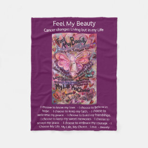 Fühlen Sie mein Schönheitskrebsgedicht Pink Angel Fleecedecke