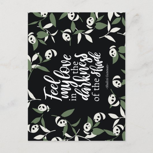 Fühlen Sie meine Liebe in der Dunkelheit des Schat Postkarte (Vorderseite)