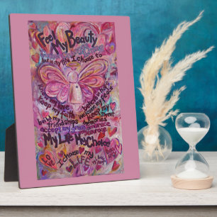 Fühlen Sie meine Schönheit rosa Krebs Engel Malere Fotoplatte