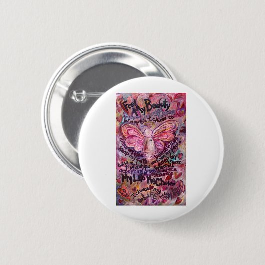 Fühlen Sie meinen Schönheitsrosa-Krebsgel Button (Vorne & Hinten)