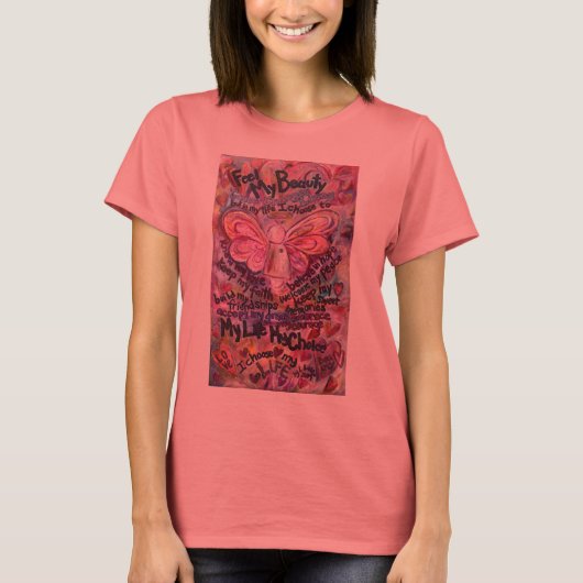 Fühlen Sie meinen Schönheitsrosa-Krebsgel T-Shirt (Vorderseite)