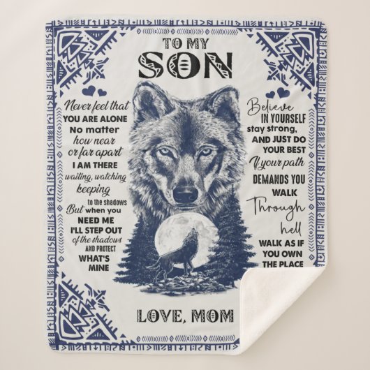 Fühlen Sie nie, dass ...zu meinem Sohn - Liebe Mam Sherpadecke (Vorderseite)