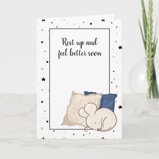 Fühlen Sie sich bald besser Niedlich kleine Schlaf Karte (Vorderseite)