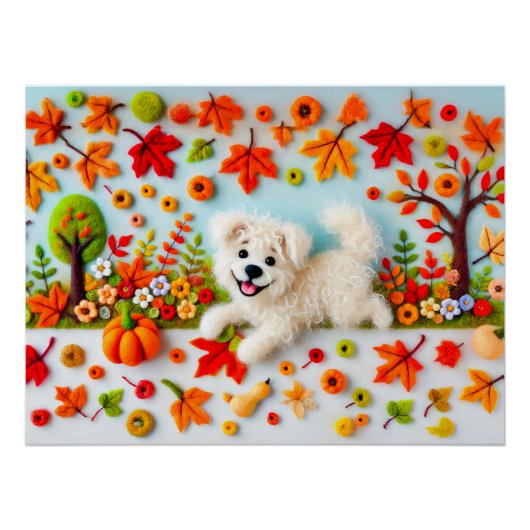 Fühlen Sie sich beim Spielen im Herbstgarten Poster (Vorderseite)