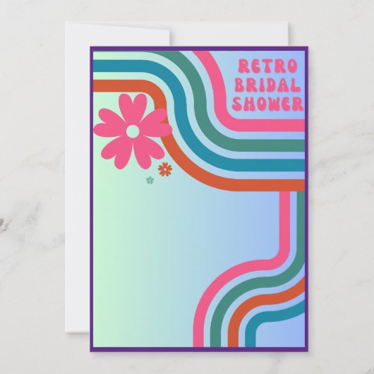 Fühlen Sie sich besiegt! Kosmisches Retro-70er-Bra Einladung (Rückseite)