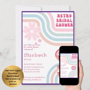 Fühlen Sie sich besiegt! Kosmisches Retro-70er-Bra Einladung