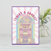 Fühlen Sie sich besiegt! Kosmisches Retro-70er-Bra Einladung (Stehend Vorderseite)