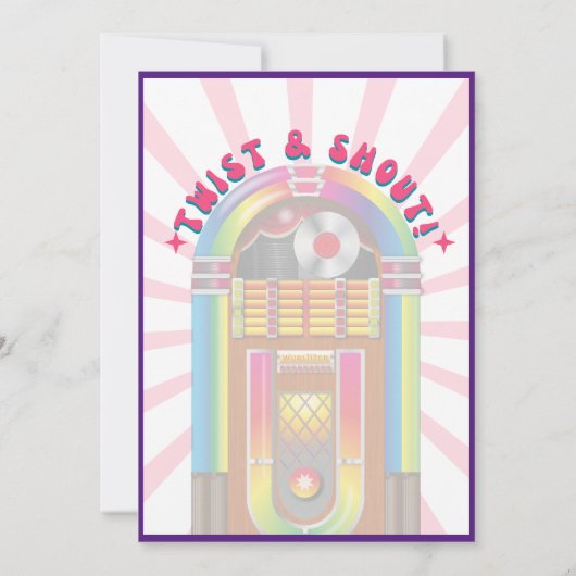 Fühlen Sie sich besiegt! Kosmisches Retro-70er-Bra Einladung (Rückseite)