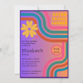 Fühlen Sie sich besiegt! Kosmisches Retro-70er-Bra Einladung (Vorderseite)