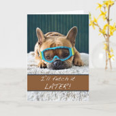 Fühlen Sie sich besser bald mit Hunde müde Französ Karte (Gelbe Blume)