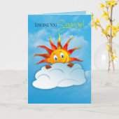 Fühlen Sie sich besser, unter dem Wetter lächelnde Karte (Gelbe Blume)