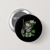 Fühlen Sie sich glücklich Punk Funny St Patricks D Button (Vorne & Hinten)