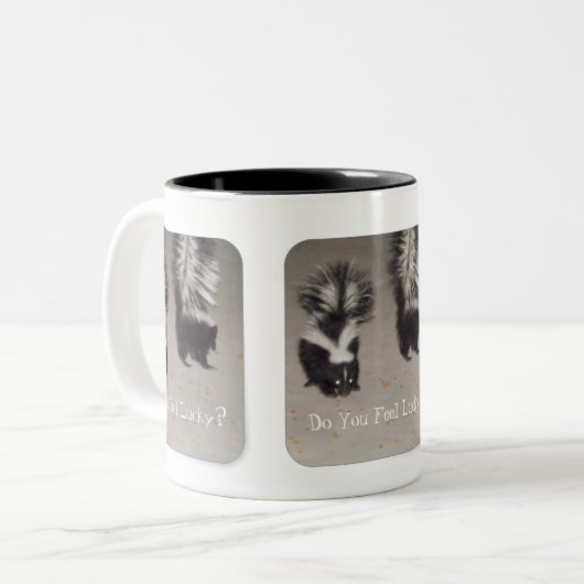 Fühlen Sie sich glücklich? Zweifarbige Tasse (Vorderseite Links)